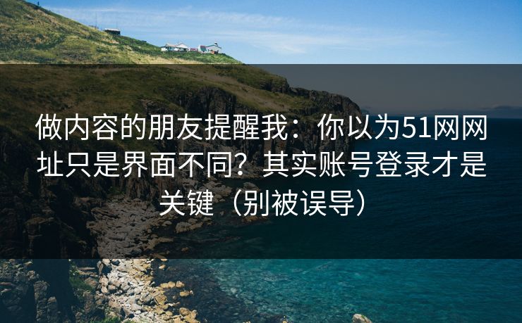 做内容的朋友提醒我：你以为51网网址只是界面不同？其实账号登录才是关键（别被误导）