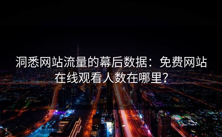 洞悉网站流量的幕后数据：免费网站在线观看人数在哪里？