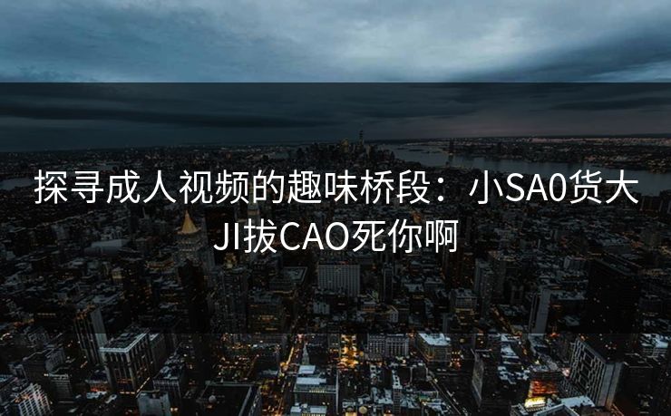 探寻成人视频的趣味桥段：小SA0货大JI拔CAO死你啊