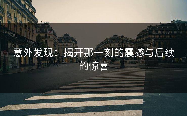 意外发现：揭开那一刻的震撼与后续的惊喜
